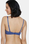 Zivame Padded Non Wired 3/4Th Coverage T-Shirt Bra - Deep Cobalt — thumbnail 4